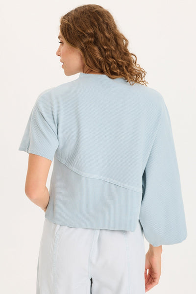 XCVI Gilchrist Asymmetrical Sleeve Top  in Carefree Pigment