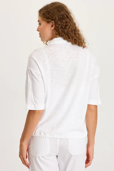 XCVI Balto Linen Snap-Up Top  in White