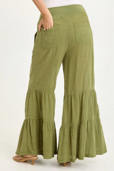 XCVI Wearables Lando Gauze Tiered-Bottom Pant  in Garnish Pigment
