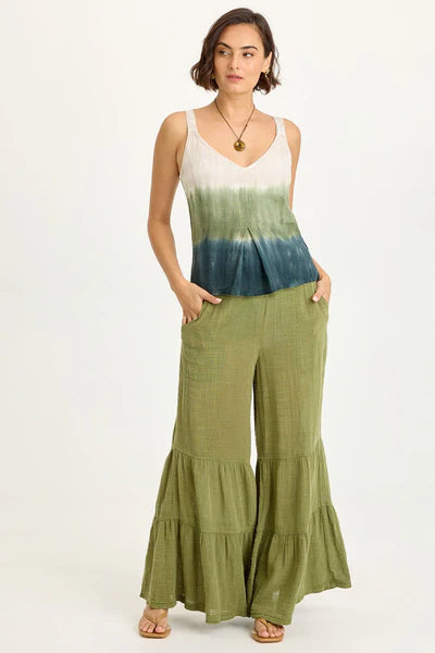 XCVI Wearables Lando Gauze Tiered-Bottom Pant  in Garnish Pigment