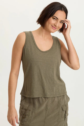 XCVI Etano Jersey Scoop Neck Tank English Moss