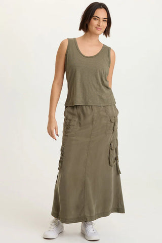 XCVI Etano Jersey Scoop Neck Tank English Moss