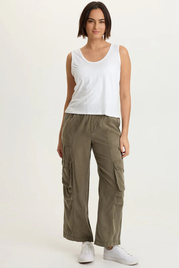 XCVI Etano Jersey Scoop Neck Tank White