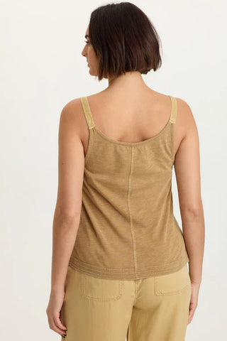 XCVI Embroidered Faizon Twill Tank Sepia Pigment