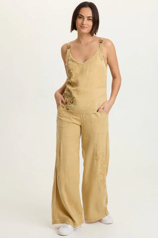 XCVI Embroidered Faizon Twill Tank Sepia Pigment