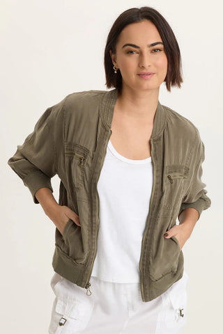 XCVI Wynton Twill Bomber Jacket English Moss