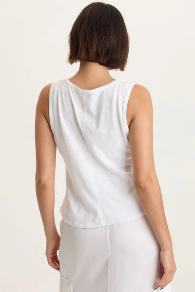 XCVI Etano Jersey Scoop Neck Tank White