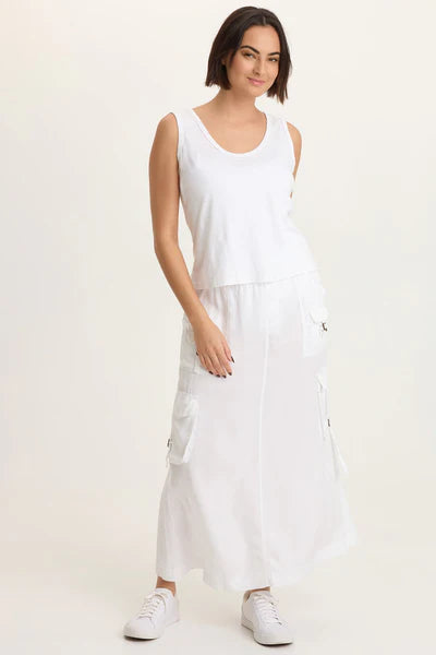 XCVI Etano Jersey Scoop Neck Tank White