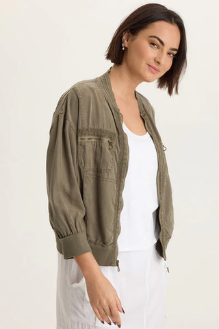 XCVI Wynton Twill Bomber Jacket English Moss