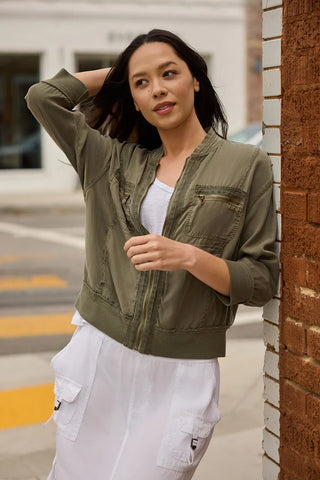 XCVI Wynton Twill Bomber Jacket English Moss