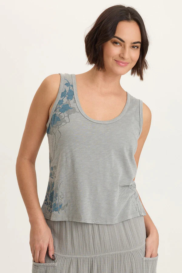 XCVI Printed Etano Jersey Tank Masterpiece Pigment