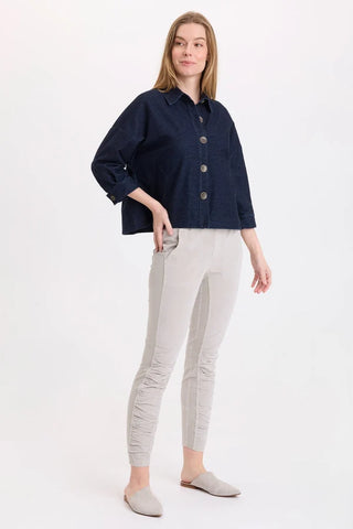 XCVI Wearables Fernley Indigo Twill Swing Jacket Stygian Wash