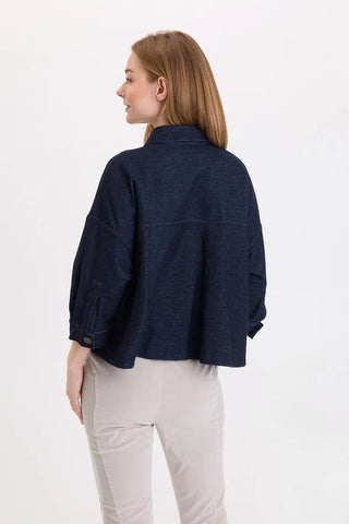 XCVI Wearables Fernley Indigo Twill Swing Jacket Stygian Wash