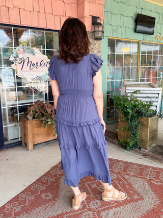 Midnight Tide Midi Dress