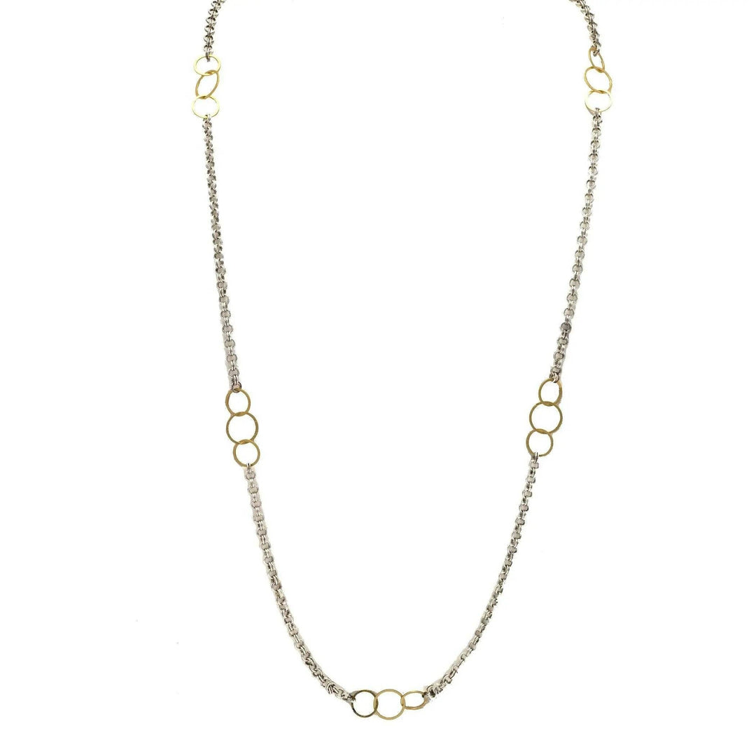 Erin Gray Allure Gold Trinity Long Necklace in Mixed Metal
