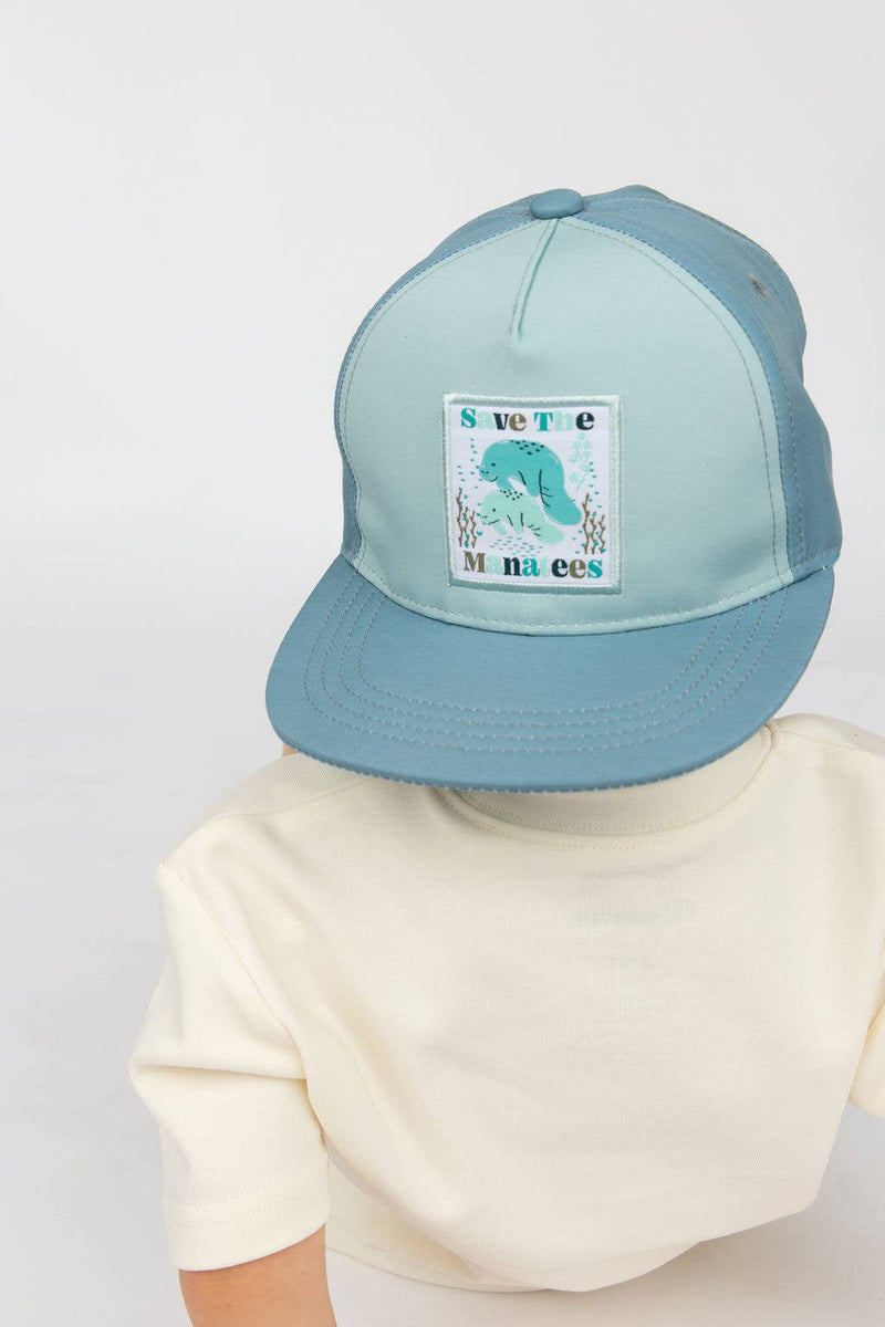 Save the Manatees Ocean Conservation Kids Snapback Hat