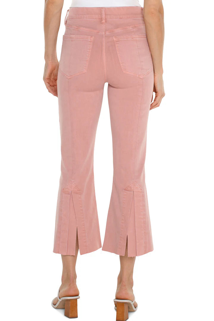 Liverpool Gia Glider Crop Flare w/ Back Pleat - Rose Blush