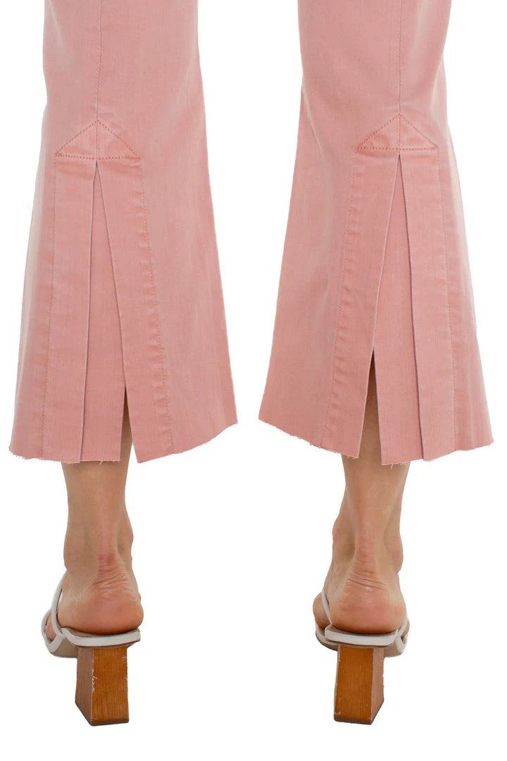 Liverpool Gia Glider Crop Flare w/ Back Pleat - Rose Blush