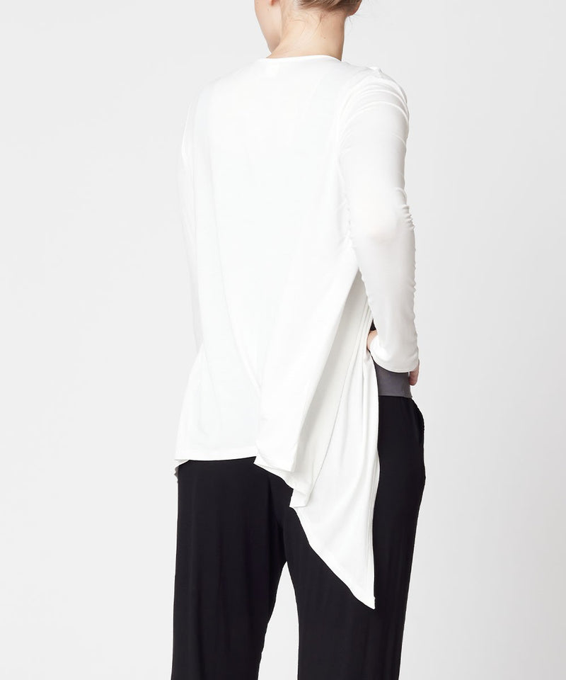 BAMBOO SIMPLE TIE FRONT CARDIGAN -WHITE