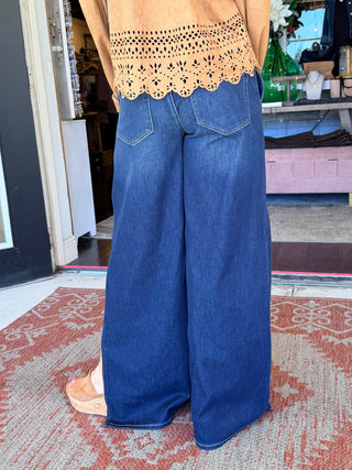 Liverpool Weekender Wide Leg with Side Slit 32" Inseam - Duskfall