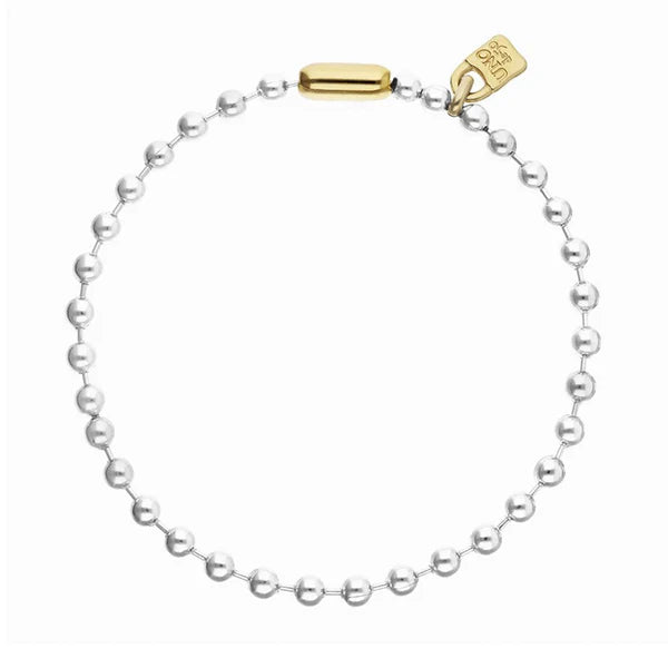 UNODE50 Necklace Two Toned Ball &amp; Lock Clasp Necklace