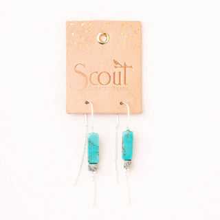Scout Rectangle Stone Earring - Howlite/Black/Gold