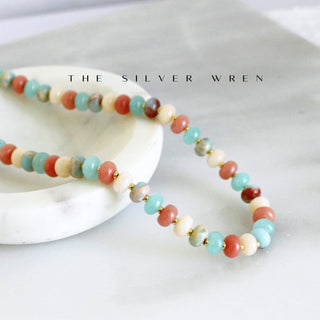 Desert Morning Stone Candy Necklace, Pastel Layering