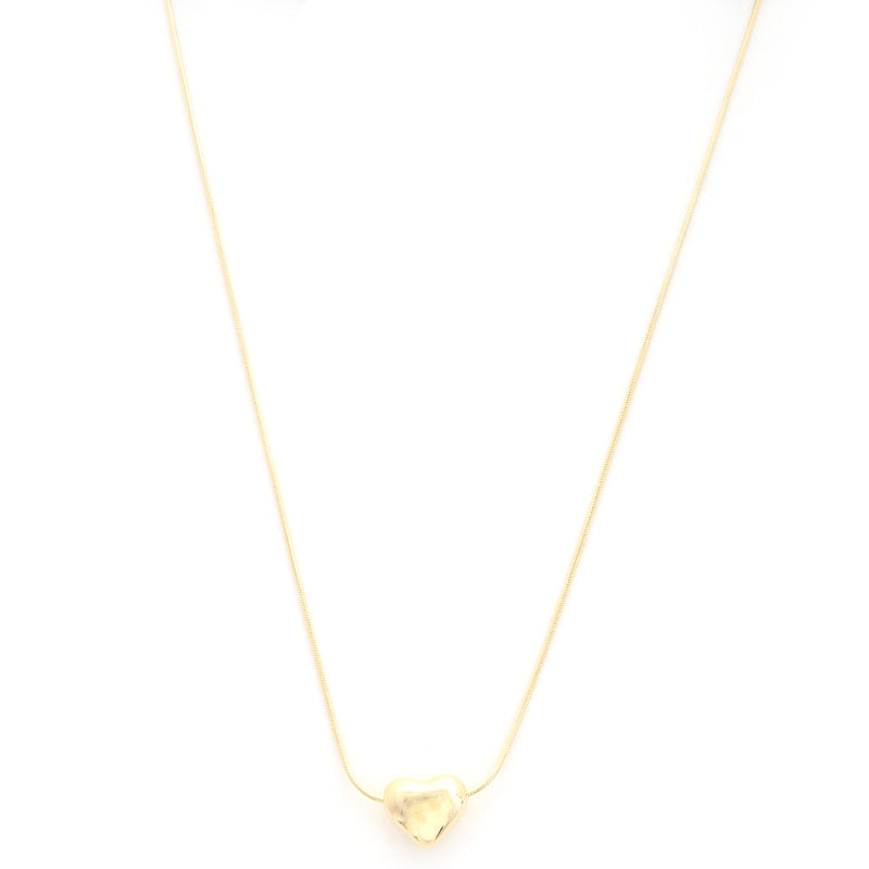 HEART CHARM GOLD DIPPED NECKLACE - GOLD