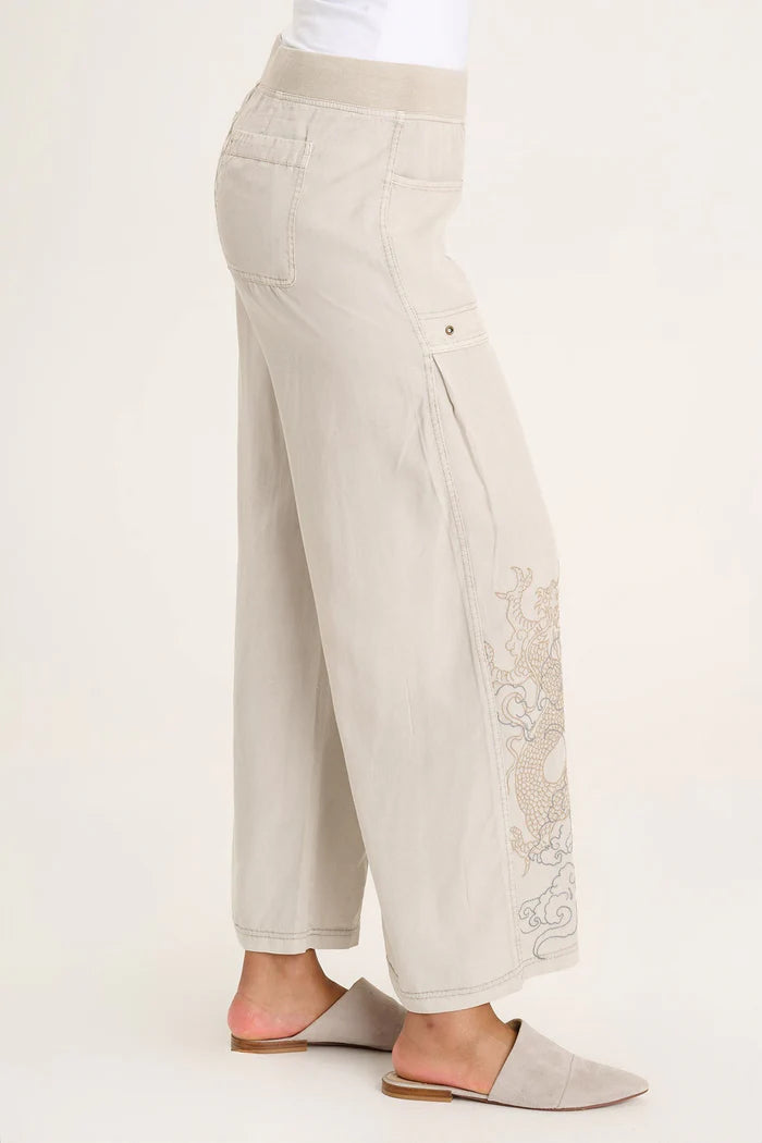 XCVI Pheodora Embroidered Pant - Whitecap Pigment