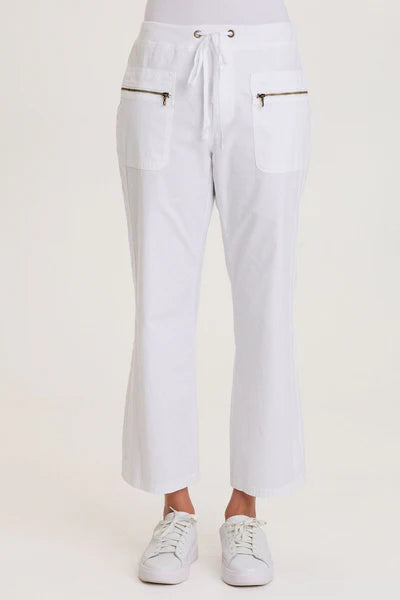 XCVI Darrow Zipper Pockets Pant  in White