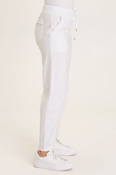 XCVI Wearables Mandell Twill Barrel-Like Pant  in White