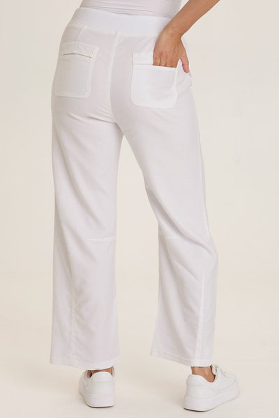 XCVI Wearables Mandell Twill Barrel-Like Pant  in White