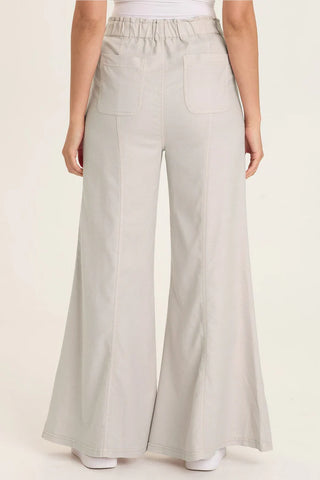 XCVI Wearables Faulk Twill Pull-On Bell Bottoms  in Sonic Silver