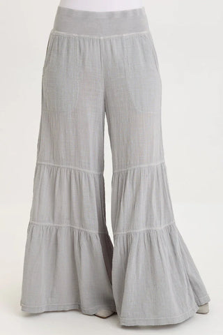 XCVI Lando Gauze Tiered-Bottom Soft Pebble Pigment