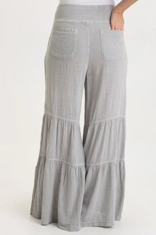 XCVI Lando Gauze Tiered-Bottom Soft Pebble Pigment