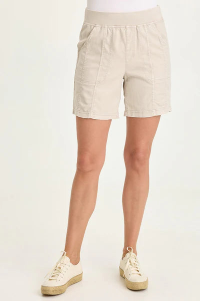XCVI Wearables Louisa Twill Pull-On Short  in Clay Pot Pigment