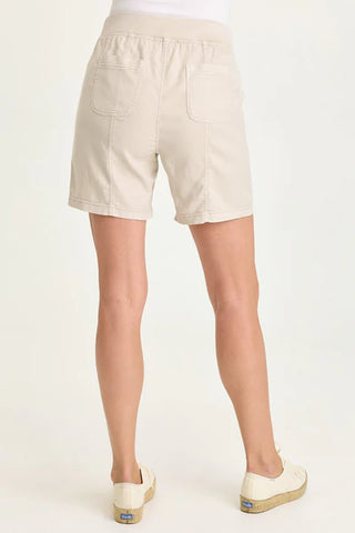 XCVI Wearables Louisa Twill Pull-On Short  in Clay Pot Pigment