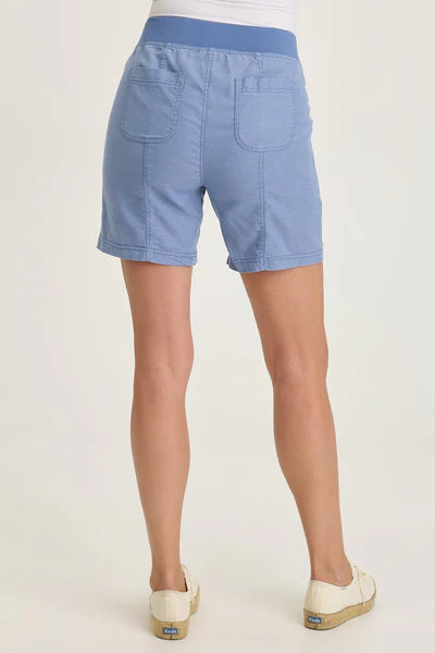 XCVI Wearables Louisa Twill Pull-On Short  in Shasta Lake