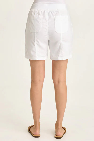 XCVI Wearables Louisa Twill Pull-On Short  in White