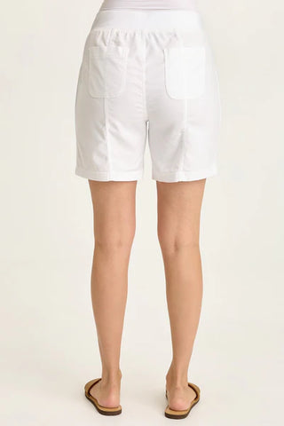 XCVI Wearables Louisa Twill Pull-On Short  in White