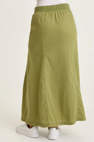 XCVI Wearables Emerie Linen Inverted Box Pleat Skirt  in Garnish Pigment