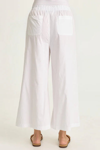 XCVI Wearables Gottfried Poplin Gaucho Crop  in White