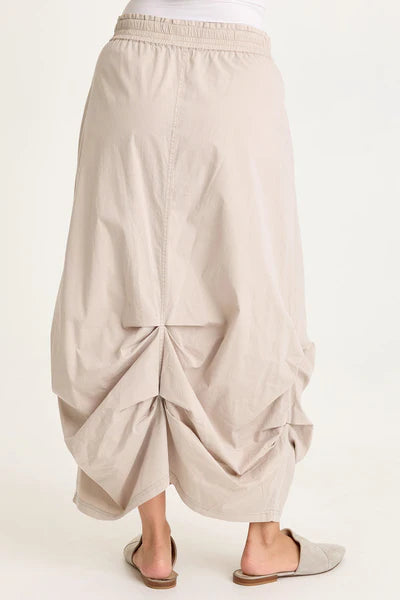 XCVI Wearables Hedvig Poplin Pleated Hem Skirt  in Clay Pot Pigment