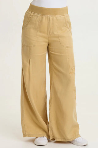 XCVI Embroidered Dacia Twill Pleated Pant Sepia Pigment