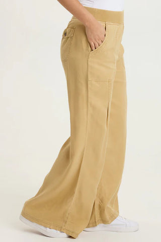 XCVI Embroidered Dacia Twill Pleated Pant Sepia Pigment