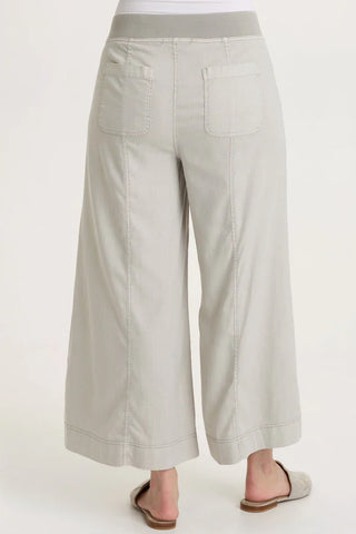 XCVI Wearables Shaun Twill Wide-Leg Crop Whitecap Pigment