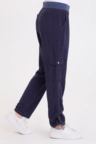 XCVI Wearables Keon Twill Cinch Leg Pant Navy