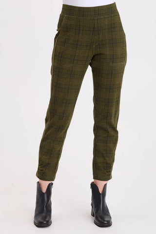 XCVI Wearables Vienna Plaid Ponte Legging Olive