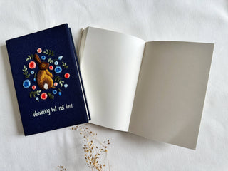 Handmade Journal with Cute Embroidery & Inspirational Quote, Collection Rory ✅