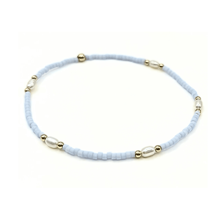 Game Day Gold-Filled &amp; Natural Rice Pearls Waterproof Bracelets
